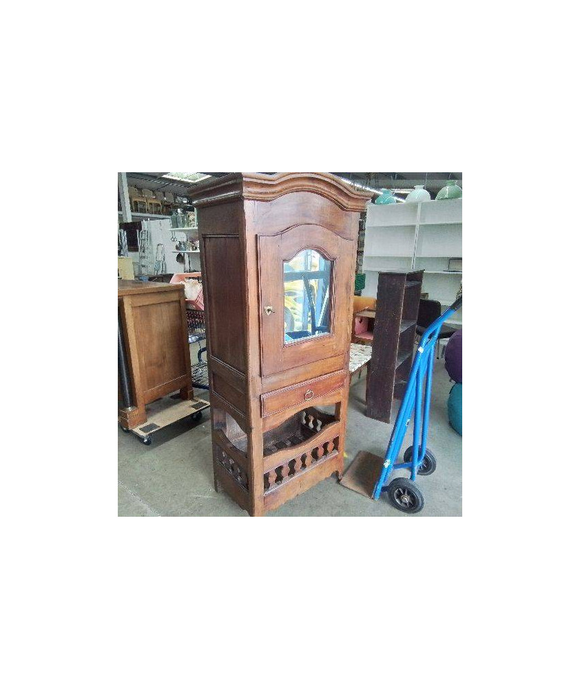 MEUBLE ANCIEN 1 PORTE MIROIR 1 TIROIR PLAQUE DE MARIAGE AU DOS MEUBLE ANCIEN 1 PORTE MIROIR 1 TIROIR PLAQUE DE MARIAGE AU DOS