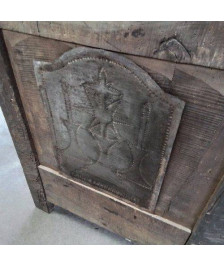 MEUBLE ANCIEN 1 PORTE MIROIR 1 TIROIR PLAQUE DE MARIAGE AU DOS