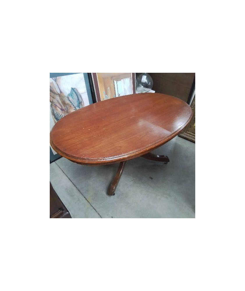 TABLE BASSE OVALE A ROULETTES