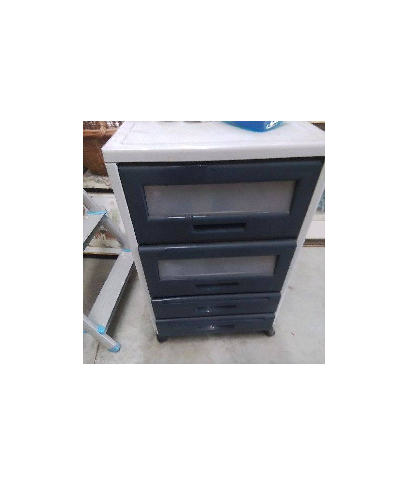 CAISSON PLASTIQUE GRIS A TIROIRS
