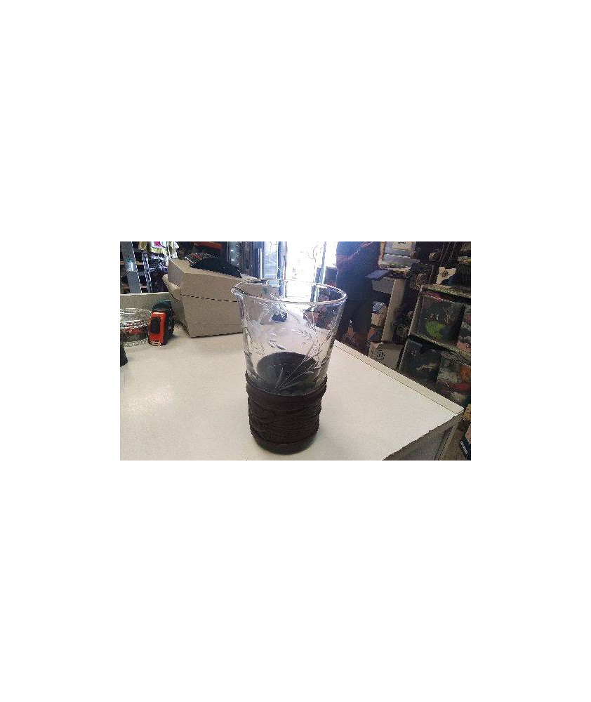 PICHET VERRE ET CUIR