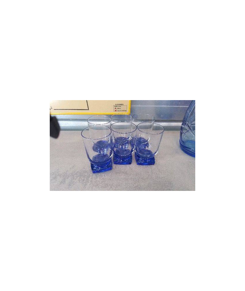 VERRES PIED BLEU X6 