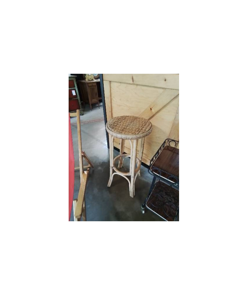 TABOURET DE BAR ROND ROTIN ET VANNERIE 
