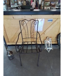 FAUTEUIL MÉTAL CHOCOLAT CINTRÉ 