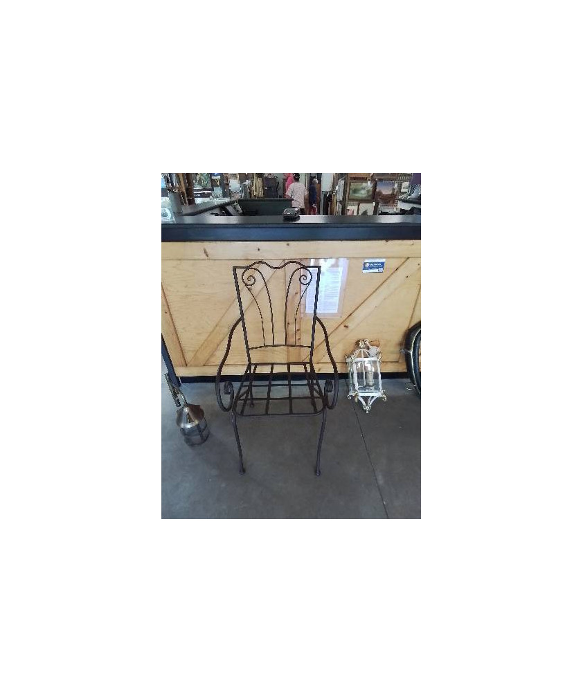 FAUTEUIL MÉTAL CHOCOLAT CINTRÉ 