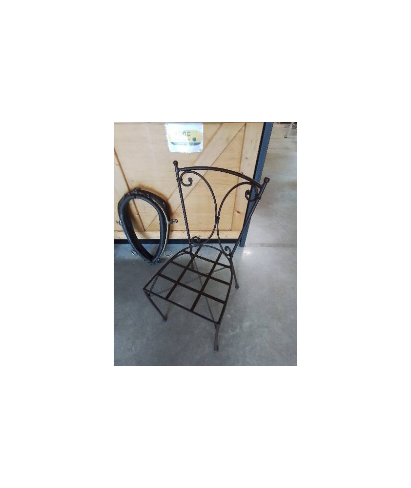 CHAISE MÉTAL CHOCOLAT DOSSIER CINTRÉ 