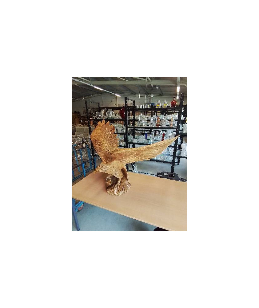 SCULPTURE  AIGLE BOIS  120X76X34CM
