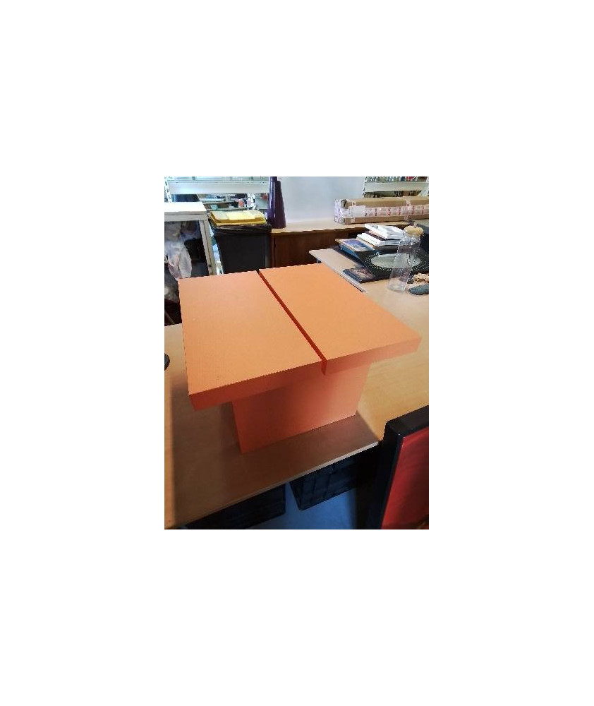 TABLE BASSE CARRÉ BOIS ORANGE