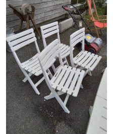 CHAISE PLIANTE DE JARDIN RESINE BLANC AJOURÉ 