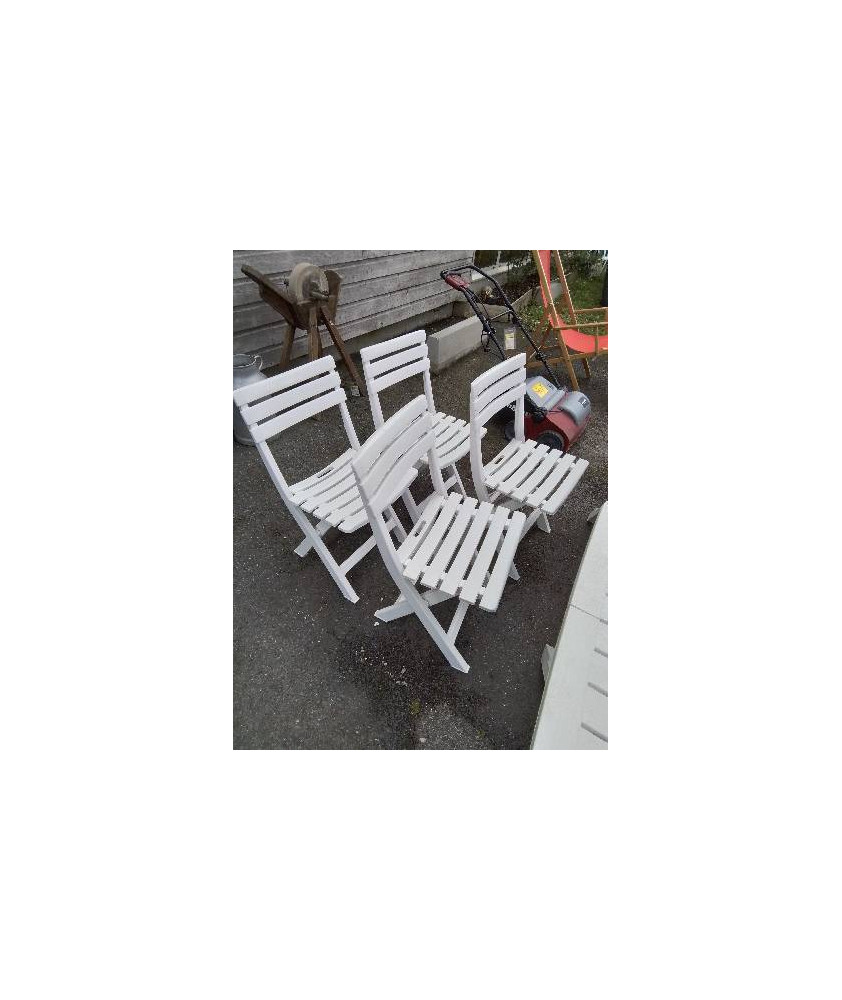 CHAISE PLIANTE DE JARDIN RESINE BLANC AJOURÉ 