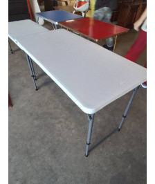 TABLE DE PLIANTE RÉSINE PIÈTEMENT RÉGLABLE HAUTEUR MÉTAL GRIS LIFETIME