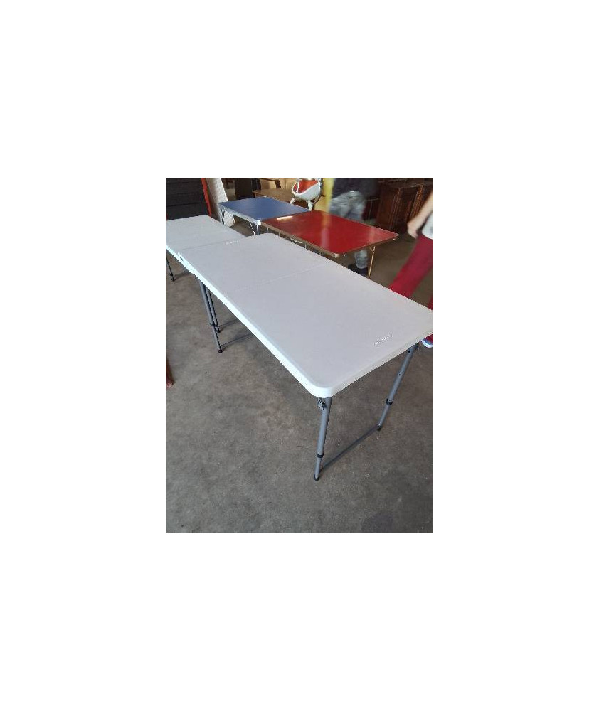 TABLE DE PLIANTE RÉSINE PIÈTEMENT RÉGLABLE HAUTEUR MÉTAL GRIS LIFETIME TABLE DE PLIANTE RÉSINE PIÈTEMENT RÉGLABLE HAUTEUR MÉTAL GRIS LIFETIME