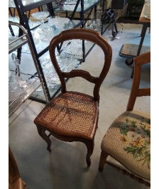 CHAISE NAPOLÉON III DOSSIER ÉCHANCRÉ ASSISE CANNÉE 