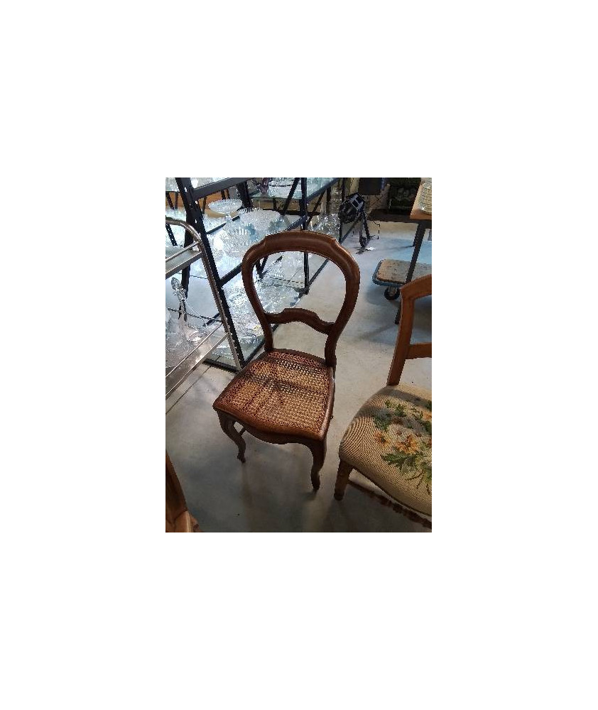 CHAISE NAPOLÉON III DOSSIER ÉCHANCRÉ ASSISE CANNÉE 