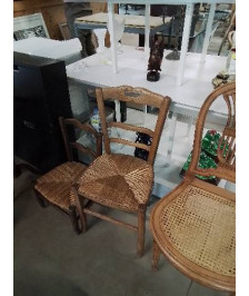 CHAISE PAYSANNE A POIGNÉE BOIS PAILLÉ 