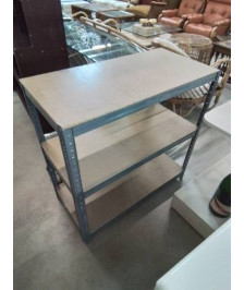 ÉTAGÈRE MÉTALLIQUE 3 TABLETTES BOIS 