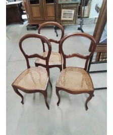 CHAISE ACAJOU ASSISE CANNÉE NAPOLÉON III 