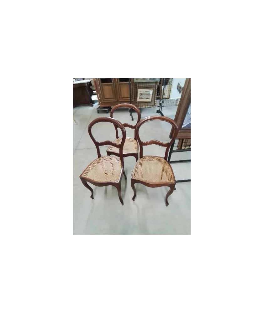 CHAISE ACAJOU ASSISE CANNÉE NAPOLÉON III 
