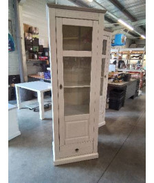BIBLIOTHÈQUE COLONNE 1 PORTE 1 TIROIR BOIS BLANC 