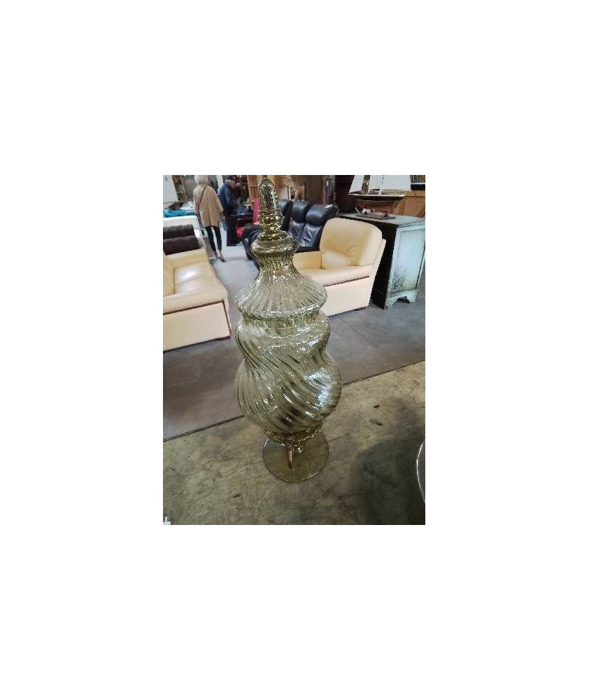 FONTAINE VERRE SOUFFLÉ TEINTÉ VERT