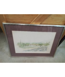 AQUARELLE PAYSAGE PROVENCAL  G AOUT 