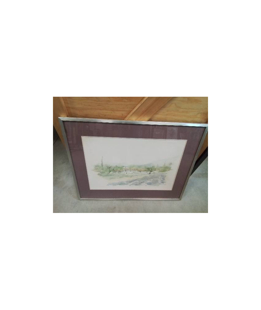 AQUARELLE PAYSAGE PROVENCAL  G AOUT 