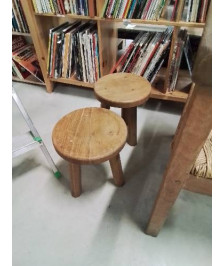 PORTE PLANTE ROND BOIS CLAIR