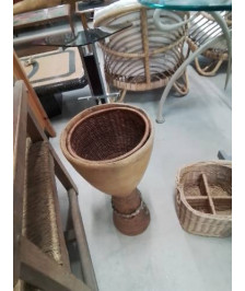 PORTE PLANTE BOIS SCULPTÉ AFRICAIN