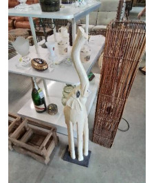 STATUETTE ÉLÉPHANT BOIS 1M20
