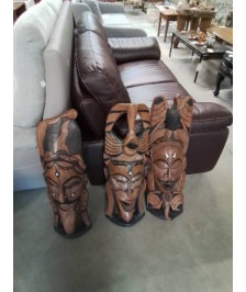 MASQUE AFRICAIN BOIS SCULPTÉ 