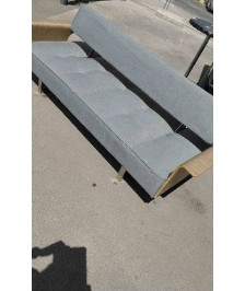 BANQUETTE CONVERTIBLE TISSU GRIS 