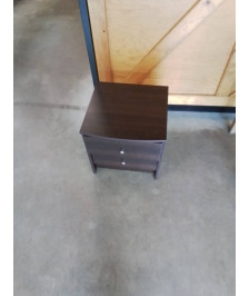 CHEVET 2 TIROIRS BOIS MARRON