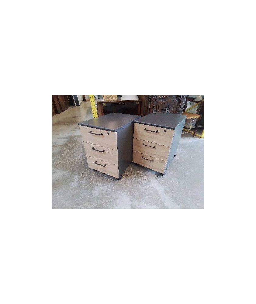 CAISSON ORGANISATEUR DE BUREAU 3 TIROIRS SUR ROULETTES