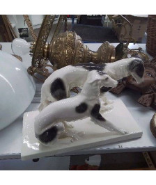 PAIRE DE CHIENS EN FAIENCE 