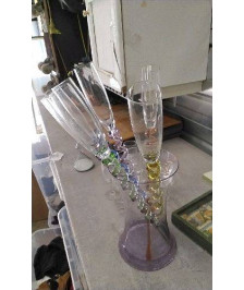 FLUTE A CHAMPAGNE DANS BRIQUE EN VERRE