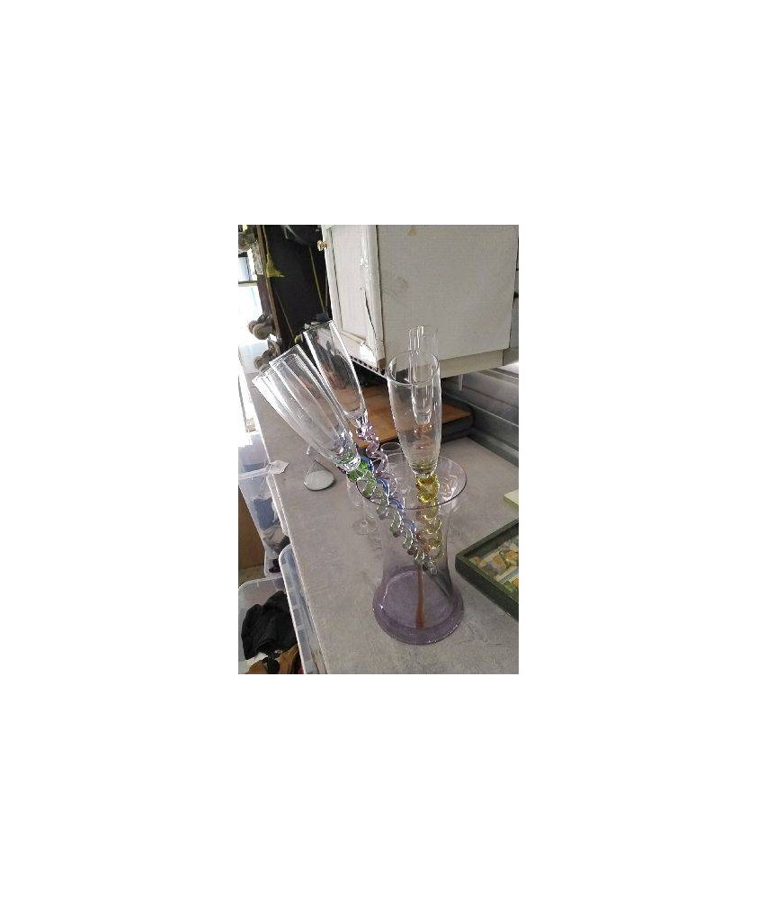 FLUTE A CHAMPAGNE DANS BRIQUE EN VERRE