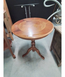 SELLETTE RONDE BOIS CLAIR TRIPODE STYLE RÉGENCE 