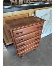COMMODE HAUTE BOIS 5 TIROIRS ANNÉES 60 EN L\'ÉTAT 