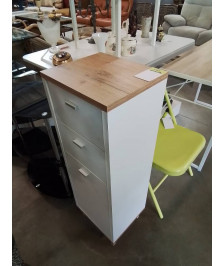 MEUBLE DE SALLE DE BAIN BOIS BLANC 2 TIROIRS 1 PORTE DESSUS BOIS CLAIR 