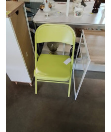 CHAISE PLIANTE MÉTAL VERT