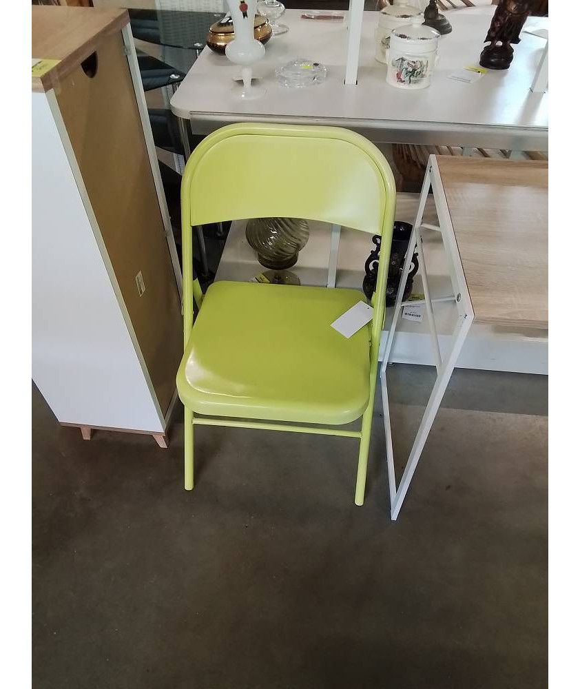 CHAISE PLIANTE MÉTAL VERT
