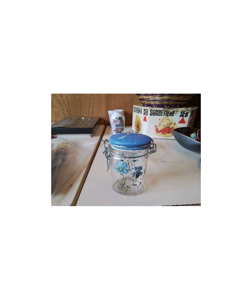 PETIT BOCAL AVEC MOTIF FLORAL BLEU 