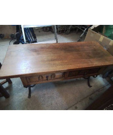 TABLE BASSE BOIS ET FER FORGÉ 