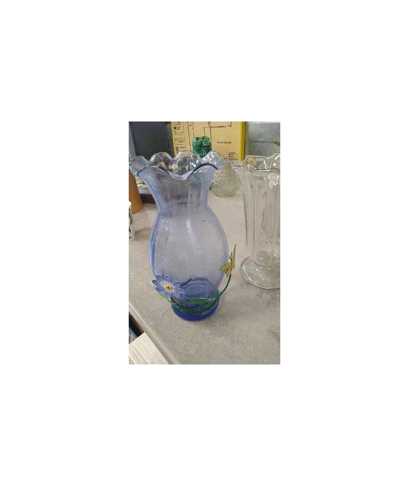 VASE VERRE BLEU