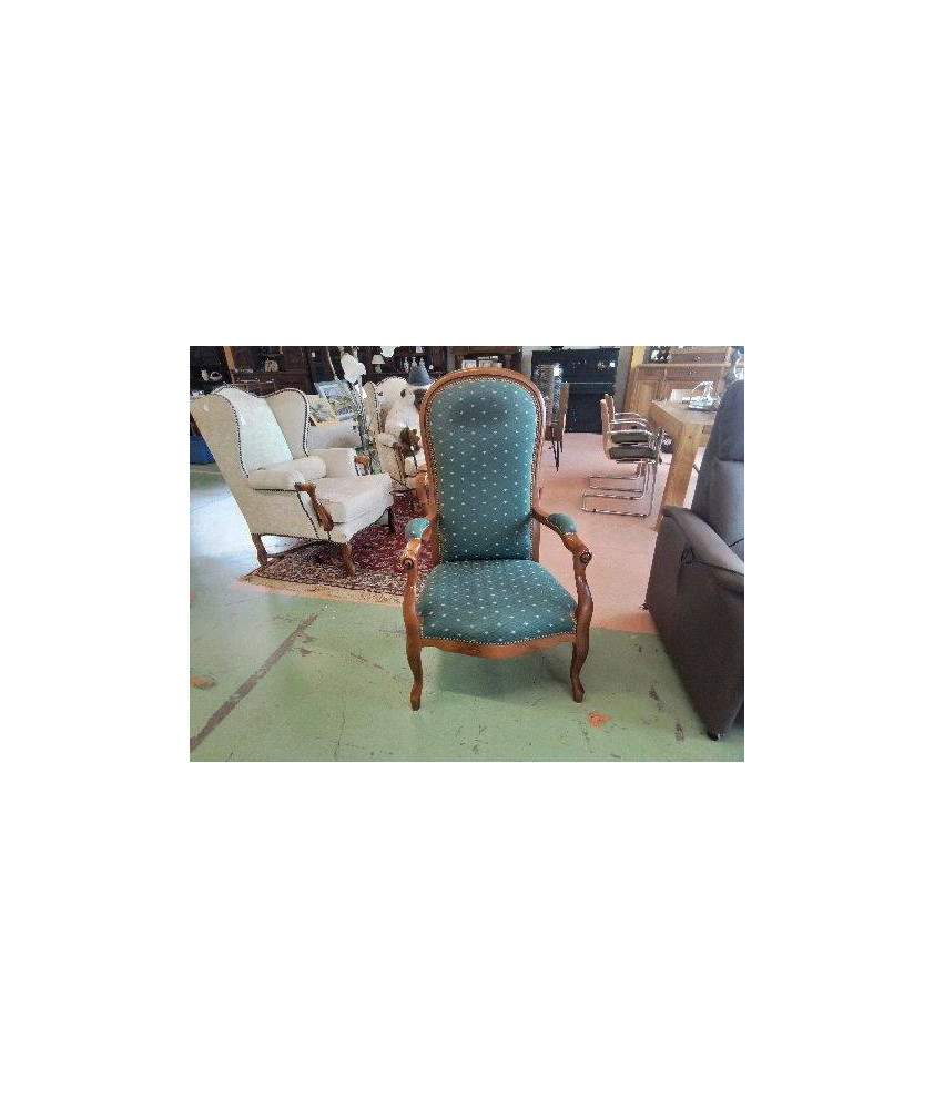 FAUTEUIL VOLTAIRE VERT LOUIS PHILIPPE