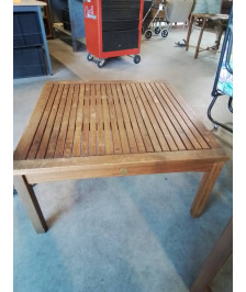 TABLE BASSE DE JARDIN CARRÉ BOIS EXOTIQUE SCAN COM