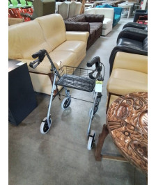 DEHAMBULATEUR PLIANT  4 ROUES MÉTAL GRIS 