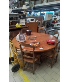 TABLE RONDE PIED CENTRAL CHENE