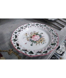 DECO ASSIETTE FLEURS ROSE 