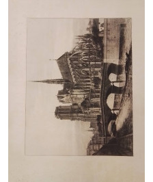 EAU FORTE NOTRE DAME DE PARIS 1866